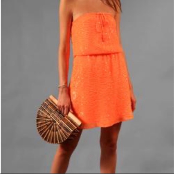 Calypso St Barth’s orange sequin strapless summer dress - Picture 4 of 4